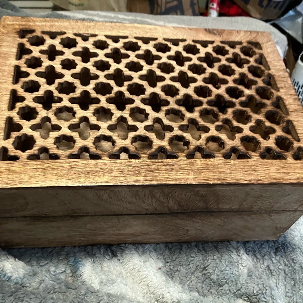 Mela Artzans Large Mango Wood Keepsake Box